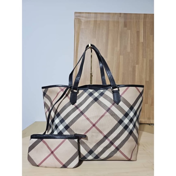 Burberry Handbags - Burberry Large Super Nova Check Shoulder Bag Tote and Pochette